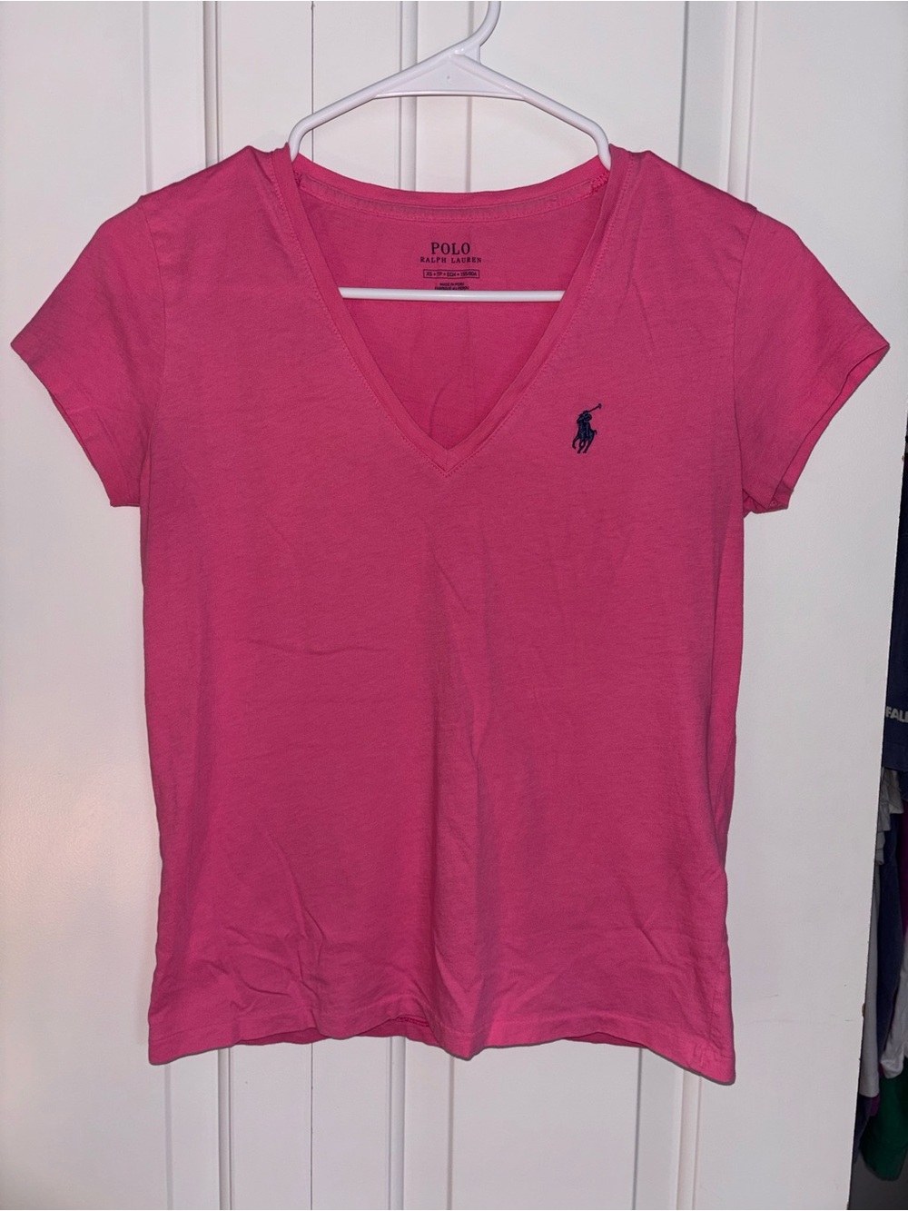 Polo Ralph Lauren Y2K pink v-neck top size xs